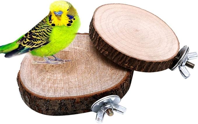 3 Pcs Birdcage Perches Parrot Cage Perch Wooden Platform Stand Bird Perch Stand Toy Hamster Springboard Chinchilla Cage Corner Shelf Laddered Natural Wood Branches Exercise Toy for Parakeets Hedgehog