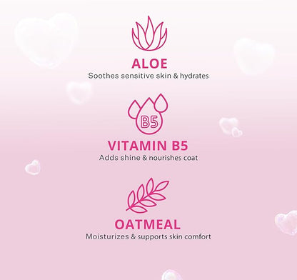 Paris Hilton Dog Shampoo - Gentle Calming Lavender Scent, Sulfate-Free Vegan & Hypoallergenic for All Dog Breeds, with Oatmeal & Aloe for Healthy Coats & Salon-Quality Grooming, 16oz (480ml)