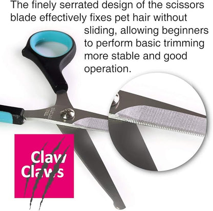 6 Inch Grooming Straight Scissors with Safety Round Tip and Wave Style Handle for Baby Hair Cutting Shears