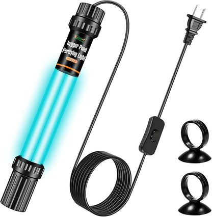 hygger 32W Aquarium U-V Light for 200-2200 Gallon, Pond Water Clarifier for Green Water and Algae Clean, for Koi Pond, Large Fish Tank, Swimming Pool, Cold Plunge, Spa