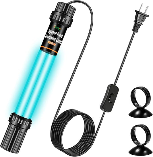 hygger 32W Aquarium U-V Light for 200-2200 Gallon, Pond Water Clarifier for Green Water and Algae Clean, for Koi Pond, Large Fish Tank, Swimming Pool, Cold Plunge, Spa