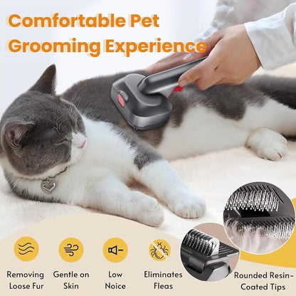 Compatible with Dyson V7 V8 V10 V11 V15,Dog Cat Brush for Shedding and Grooming,with Two Heads,Massage the skin,Easy to Clean Comb for Long or Short Haired Pets,Pet Brush Kit,Gift Box