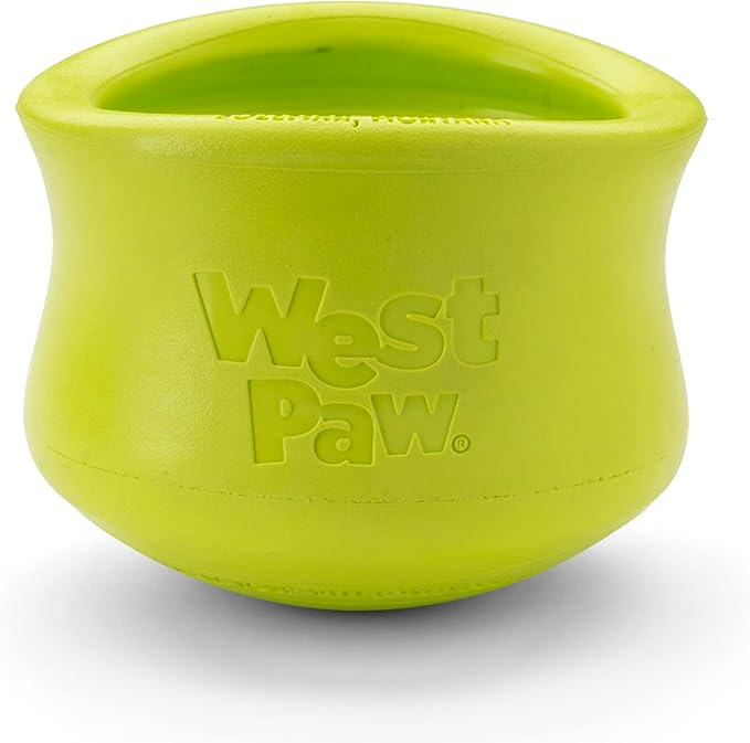 WEST PAW Zogoflex Toppl Treat Dispensing Dog Toy Puzzle  Interactive Chew Toys for Dogs  Dog Toy for Moderate Chewers, Fetch, Catch  Holds Kibble, Treats, X-Large, Granny Smith