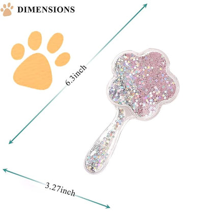 Soft Dog Brush for Small Dogs | Gentle Puppy Brush for Yorkies, Shih Tzus, Maltipoos & Maltese | Pet Hair Removal with Soft Bristles | Dog Brush for Shedding (Glitter Pink)