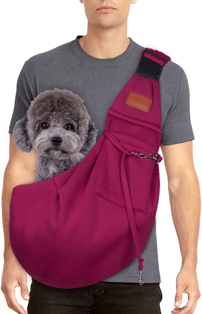 FDJASGY Small Dog Sling Cat Carrier Adjustable Strap Hands Free Reversible Pet Puppy Travel Bag Backpack for Outdoor Travel