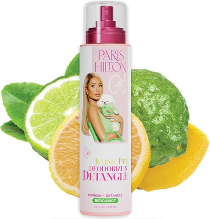 Paris Hilton Dog Perfume, Deodorizer & Detangler | Odor Neutralizing with Fresh Citrus-Infused Bergamot Scent - Sulfate-Free, Vegan, Hypoallergenic for All Pet Breeds 10oz/295ml