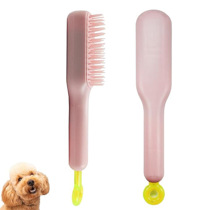 Scalable Small Grooming Dog Brush, Puppy Massaging Hair Brush, for Small Dogs Cats Rabbits of All Hair Types (Deep Pink)