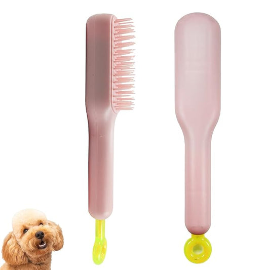 Scalable Small Grooming Dog Brush, Puppy Massaging Hair Brush, for Small Dogs Cats Rabbits of All Hair Types (Deep Pink)