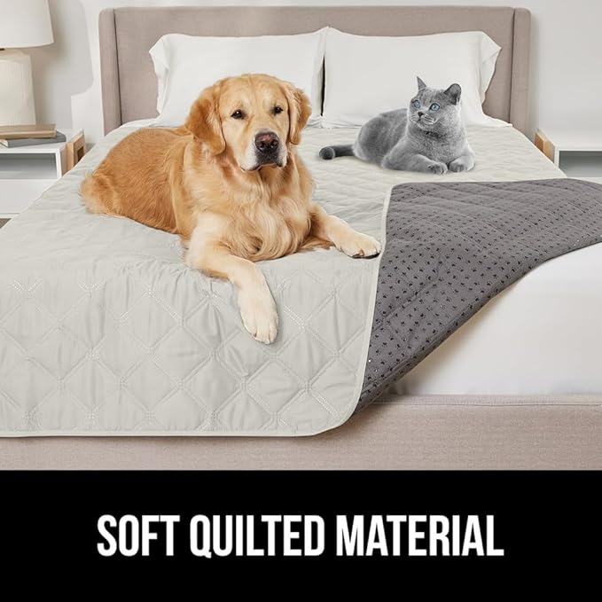 Gorilla Grip 100% Waterproof Dog Blanket, Pet Friendly Sofa Throw Essential for Small Pets, Dogs, Cats, Tear and Slip Resistant Leakproof Couch Cushion Cover for Indoor Furniture, 40x50 Taupe