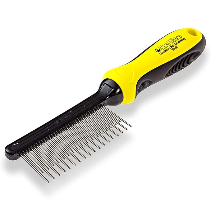 Slicker Dog Brush for Goldendoodles, Poodles & Dematting Pet Comb Value Kit - Easy Self Cleaning Slicker Brush for Grooming Dogs, Golden Doodle, Poodle, Cats - Detangle Comb Removes Matts