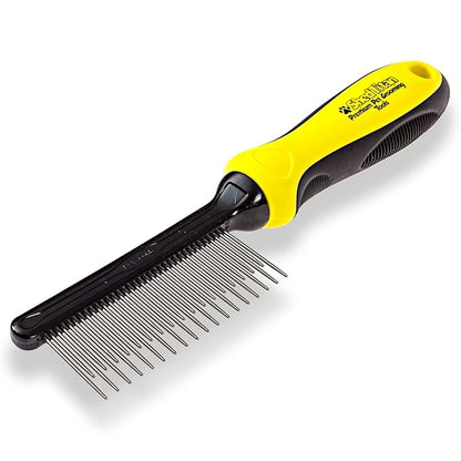 Slicker Dog Brush for Goldendoodles, Poodles & Dematting Pet Comb Value Kit - Easy Self Cleaning Slicker Brush for Grooming Dogs, Golden Doodle, Poodle, Cats - Detangle Comb Removes Matts