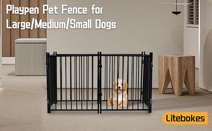 Dog Playpen Indoor, 4 6 8 Panels Metal Dog Fence,Playpen for Medium/Small Dogs, Portable Pet Puppy Playpen for Indoor Outdoor (8pcs)