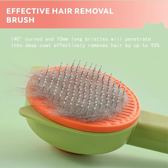 1 PCS Cat Brush Professional Cat Grooming Brush Cat Comb Dog Brush Dog Grooming Brush Pet Brush Tool with Cleaning Button for Cat Dog