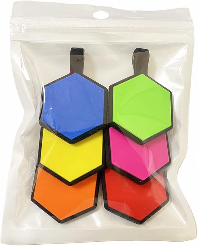 6 Pack Newest Hexagon Silent Pet Tags Modifiable Dog Tag,Multiple Emergency Contact,Lightweight, No Jinging, Collar Accessories,Cat ID Tag