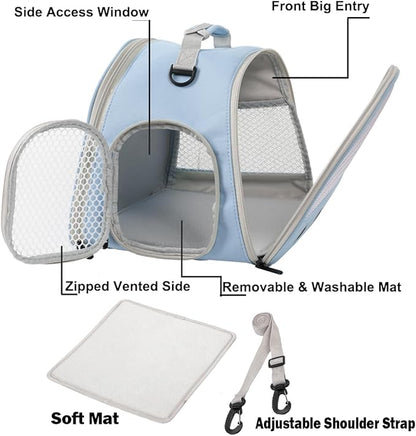 Rabbit Travel Carrier,Lizards Carrier, Small Animal Travel Bag for Bunny Sugar Glider Hedgehog Rat Parrot Bird Guinea Pig, Portable Guinea Pig Travel Cage for 2