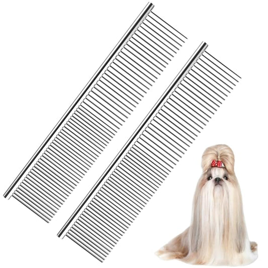 1Pcs Pet Stainless Steel Grooming Comb For Long Short Hair PetP Brush Hair Knots Tangles