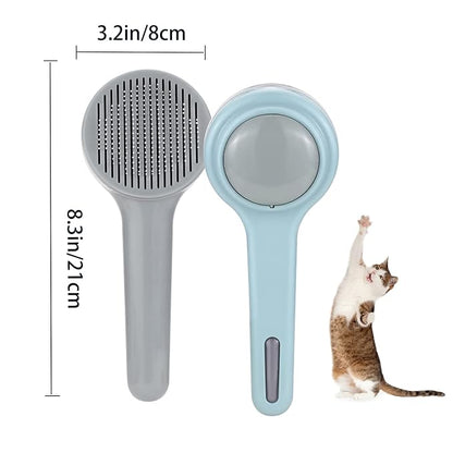 Cat Brush, Self Cleaning Slicker Brushes for Shedding and Grooming, Removes Loose Undercoat, Mats and Tangled Hair, Grooming Comb for Cats Dogs, Little Blue Gray