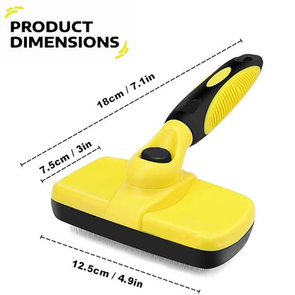 YINGFAN Self Cleaning Slicker Dog Brush for Shedding, Pet Friendly Dog Brushes for Grooming, Deshedding Dog Brush for Long Haired and Short Haired Dogs (Yellow)