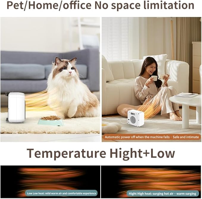 600W Dog House Heater,Anti-Bite Cord Heated Dog House,Wall-Mounted Dog Heater,Outdoor Dog Heater Keep Your Pet Warm and Happy UL Tested for Safety (white)