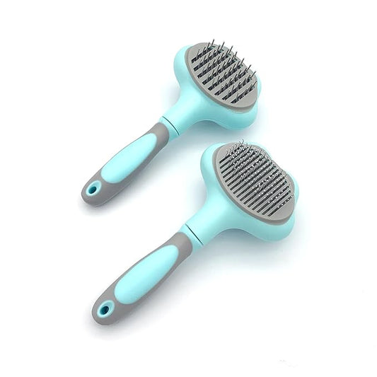 Hair Remover Self Cleaning Dog Brush for Shedding, Deshedding, Grooming, Deshedder Slicker Brushes for Short Hair Dogs and Cats (Blue)