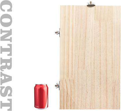 15.7_10.4 Inches Large Bird Perch Stand Platform, Natural Wooden Small Animals Cage Accessories, Rectangle Stand Perch Shelf for Parrot Parakeet Cockatiel Rat Hamster Guinea Pig Conure Chinchillas