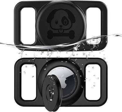 Airtag Dog Collar Holder 2 Pack Waterproof Airtag Holder for Dog Cat Collars Silicone Full Body Covered Airtag Case GPS Track Your Pet Durable & Lightweight Airtag Collar Holder
