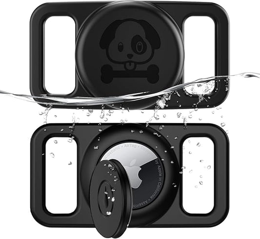 Airtag Dog Collar Holder 2 Pack Waterproof Airtag Holder for Dog Cat Collars Silicone Full Body Covered Airtag Case GPS Track Your Pet Durable & Lightweight Airtag Collar Holder