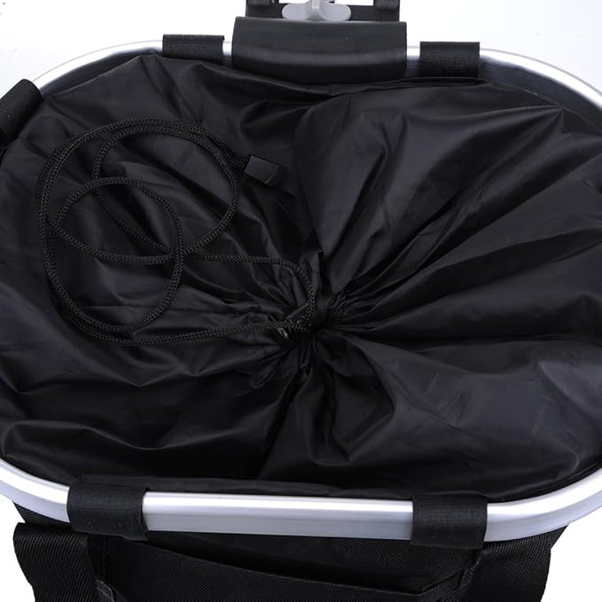 Pet Dog Bike Basket & Carrier Bag- Foldable Detachable Pet Travel Bicycle Basket - Small Animal Dog Cat Rabbit Bike Ride Basket Carrier (Black)