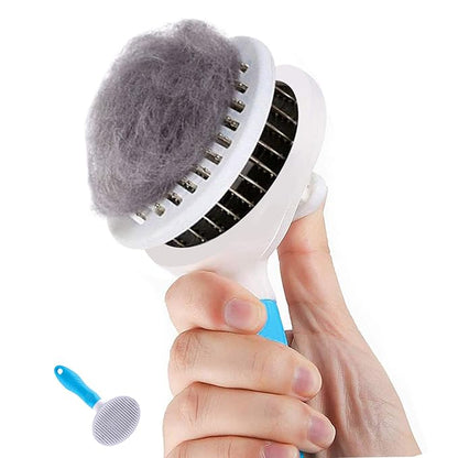 Cat Brush for Shedding, Self Cleaning Slicker Brush - Skin Friendly Deshedding Grooming Tool for Dogs Cats Rabbit Massage Removes Loose Undercoat