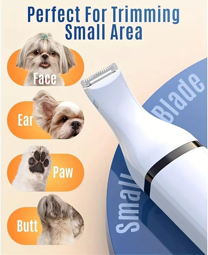 Dogs Hair Clippers Grooming Kit with Nail Grinder,3-in-1 Electric Rechargeable Pet Claw Care Trimmer, Dog Grooming Clippers,Nail Shaver & Grinder,Grooming kit for Poodles,puppy grooming kit, (White)