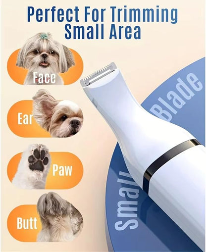 Dogs Hair Clippers Grooming Kit with Nail Grinder,3-in-1 Electric Rechargeable Pet Claw Care Trimmer, Dog Grooming Clippers,Nail Shaver & Grinder,Grooming kit for Poodles,puppy grooming kit, (White)