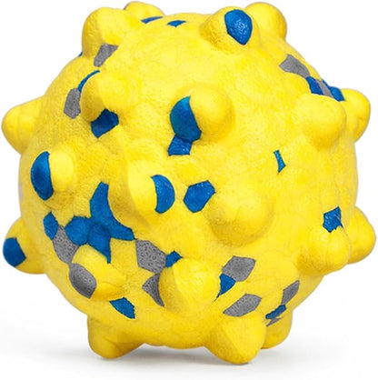 Dog Balls for Aggressive Chewers,Indestructible Tennis Balls for Dogs, Durable Bouncy Dog Toy Balls, Interactive Dog Toys for Fetch Game, Lightweight Floating Balls (Yellow Small)