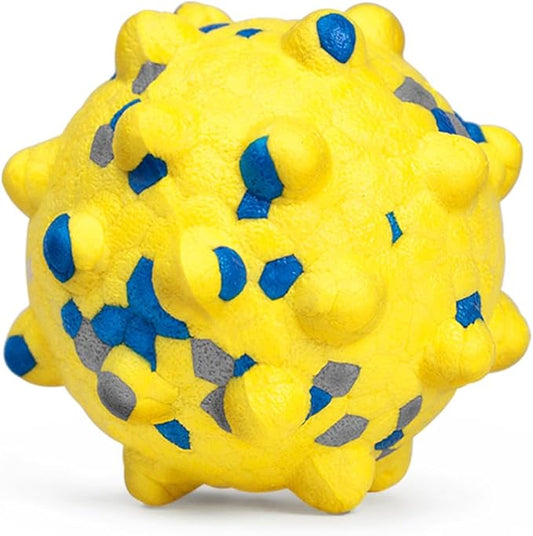 Dog Balls for Aggressive Chewers,Indestructible Tennis Balls for Dogs, Durable Bouncy Dog Toy Balls, Interactive Dog Toys for Fetch Game, Lightweight Floating Balls (Yellow Small)