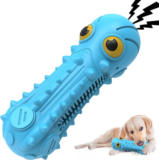 Dog Squeaky Toys for Aggressive Chewers, Durable Dog Chew Toys for Large Medium Breed Dog, Dog Toys, Tough Durable Dogs Toys with Natural Rubber (Bule Octopus, for Larege Dogs)