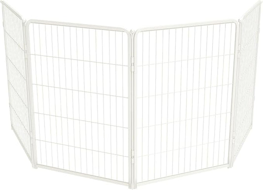 FXW Homeplus Dog Playpen for Indoor Use - Stress-Free and Safe Play, Heavy Duty 40 Inch 4 Panels Dog Pen for Medium and Large Dogs, White_atented