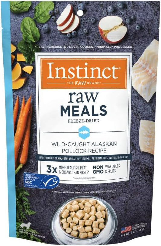 Instinct Freeze Dried Raw Meals Grain Free Dog Food, Dog Food Dry, Freeze Dried Dog Food, Raw Dog Food, Pollock Recipe, 9 oz