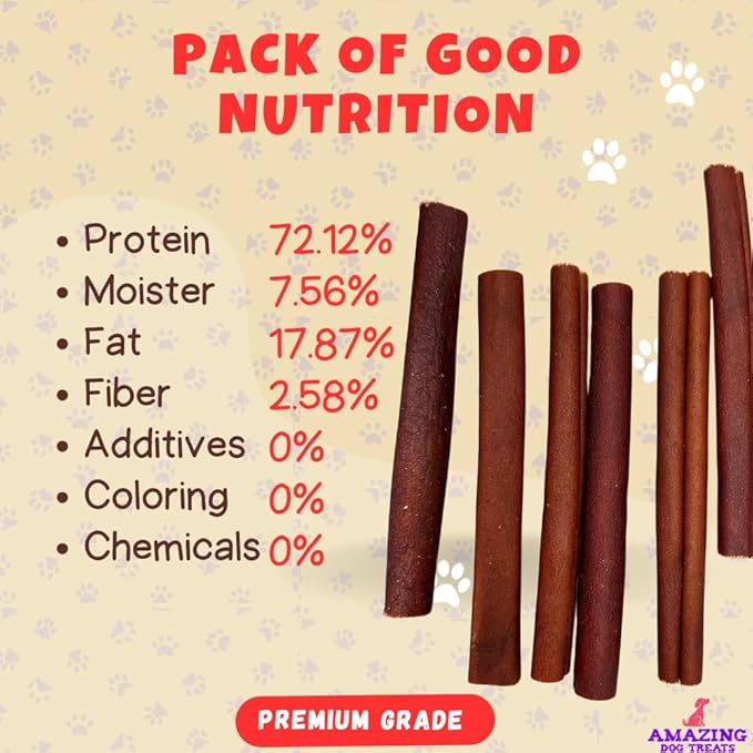 Amazing Dog Treats 6 Inch Collagen Stick - (50 Count)- Collagen Sticks for Dogs - No Hide Dog Bones