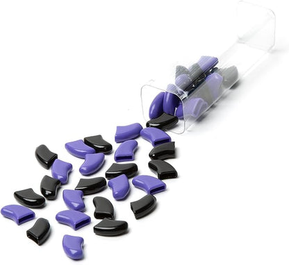 Soft Claws Nail Caps for Dogs with Non-Slip Design Made in USA - 40 Dog Nail Covers for Long-Lasting Protection of Floors and Furniture - Halloween (Black & Purple), X-Large