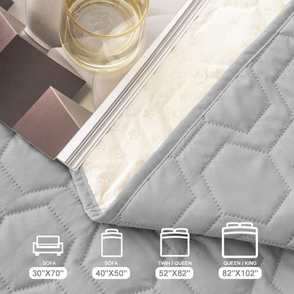 Waterproof and Non-Slip Dog Bed Cover and Pet Blanket Sofa Pet Bed Mat ï¼_ar Incontinence Mattress Protectors Furniture Couch Cover for Most Cats Dogs,Petsï¼30x70-Light Greyï¼