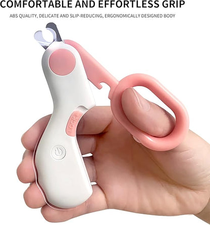 Pet Dog Cat Nail Clippers, Dog Nail Trimmers for Small Animals with LED Lights, Professional Beauty Care Tools, Avoid Excessive Cutting, Suitable for Tiny Dog Cat Rabbit Bird Puppy Kitten (Pink)