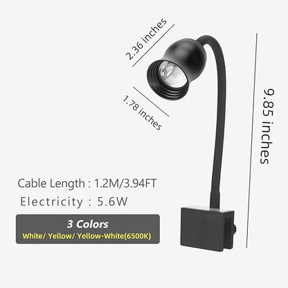 Aquarium Focus Light for Open Fish Tank Indoor LED Light Big Clip Lamp Adjustable Focus (White-Yellow with Timer)