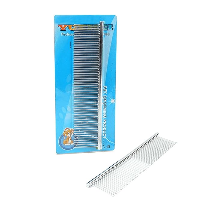 2-Pack Pet Steel Combs Dog Cat Comb Tool for Removing Matted Fur, Prevents Knots and Mats for Long and Short Haired Pets