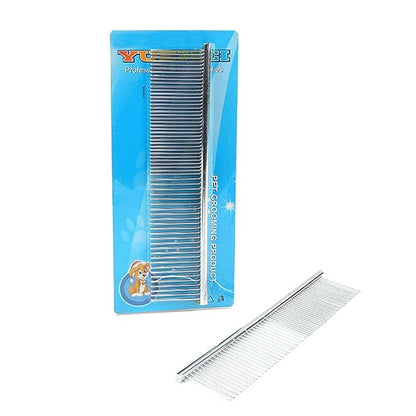 2-Pack Pet Steel Combs Dog Cat Comb Tool for Removing Matted Fur, Prevents Knots and Mats for Long and Short Haired Pets