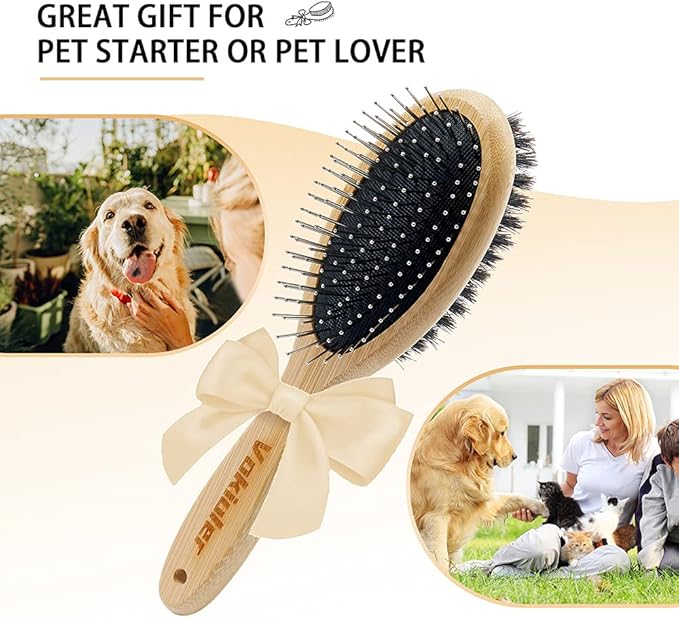Quiet Ears for Dogs with Dual Sides Dog Brush and Dog Comb, Dogs No Flap Ear Wraps for Anxiety Relief, Calming, with Professinal Grooming Brush