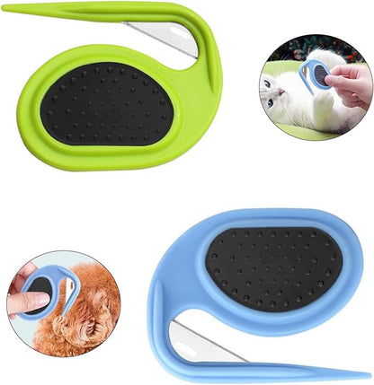 2 PCS Pet Grooming Tool Professional Dematting Comb Dog Detangler Brush Hair Grooming Tool Dog Undercoat Rake Grooming Rake for Grooming - Cuts Through Matts & Tangles with Ease(Blue_reen