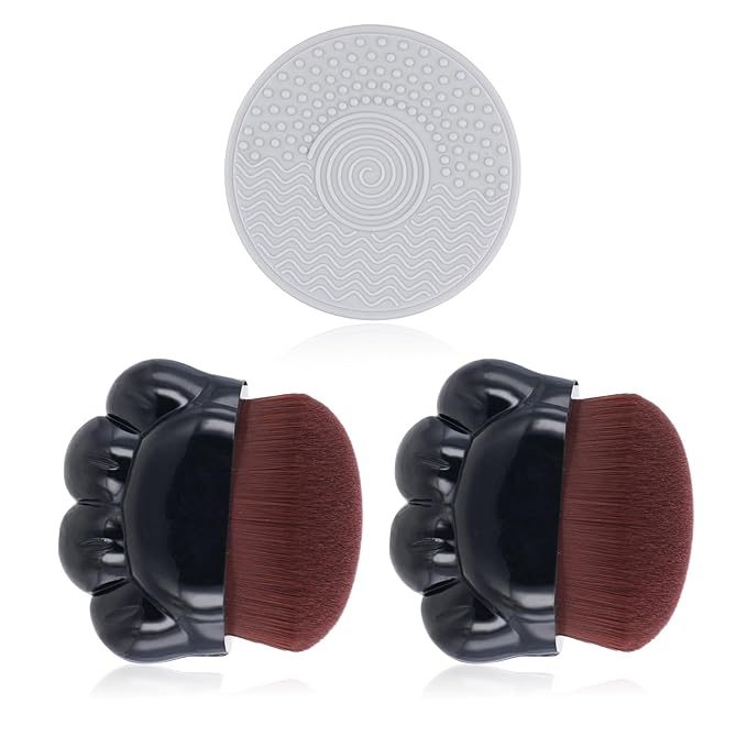 2pcs Dog Paw Balm Brush, Dog Paw Pad Balm Brush with Silicone Cleaning Pad Dog Cares Products Dog Nose Balm Applicator Paw Cleaning Brush for Dogs Cats (Black)