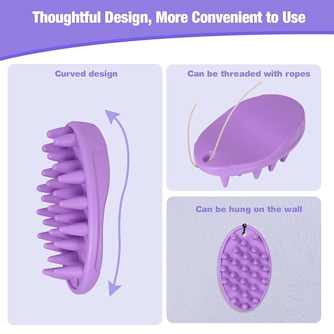 Dog Bath Brush, 4 PCS Dog Brush for Bathing, Dog Shampoo Grooming Brush for Short & Long Haired Dogs, Soft Pet Rubber Shedding Brush, Dog Washing Brush Scrubber for Soothing Massage