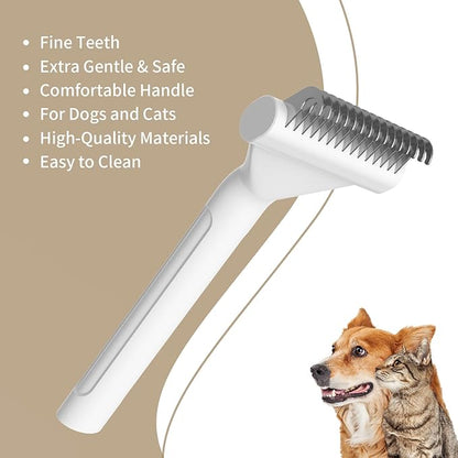 Dog Brush for Shedding cat deshedding grooming supplies for indoor short long hair pet dematting undercoat rake for brish poodle remove matted fur slicker best comb tool cepillo para perros. (White)