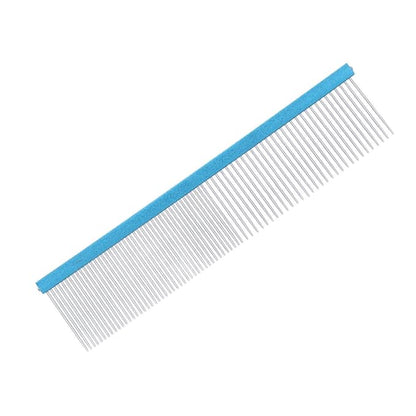 Greyhound Comb For Dogs, Metal Dog Comb Dog Combs with Rounded Ends Dog Comb Cat Comb For Removing and Knots Grooming Tool For Long Short Haired Dog (Blue 22cm/8.7in)