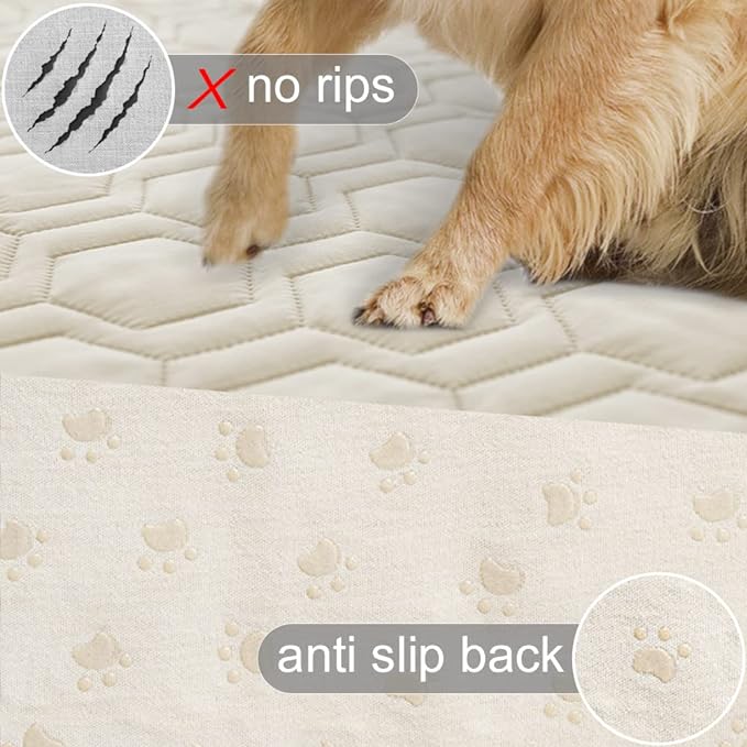 Waterproof and Anti-Slip Dog Bed Cover and Pet Blanket Sofa Pet Bed Mat ï¼_ar Incontinence Mattress Protectors Furniture Couch Cover for Most Cats Dogs, Pets ï¼82x82- Ivoryï¼